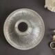 Vintage ribbed glass holophane pendant light
