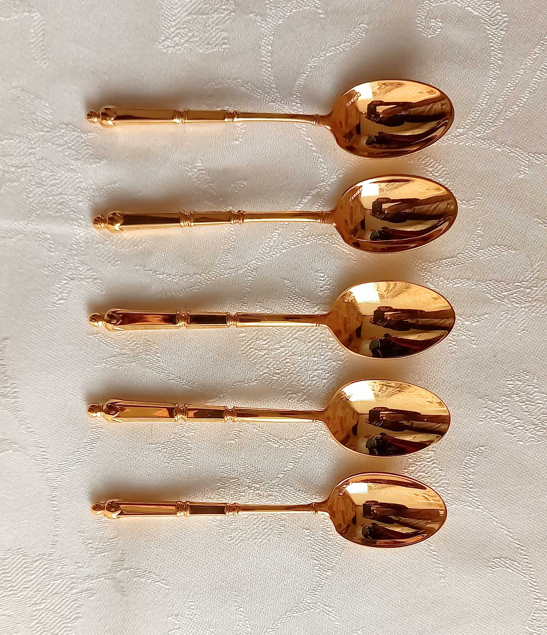 Set of 5 golden coffee spoons chambly