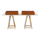 Pair of modernist wooden wall-mounted bedside tables – 1960s