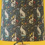 Royal Delft white ceramic table lamp with Liberty London shade, 1930s.