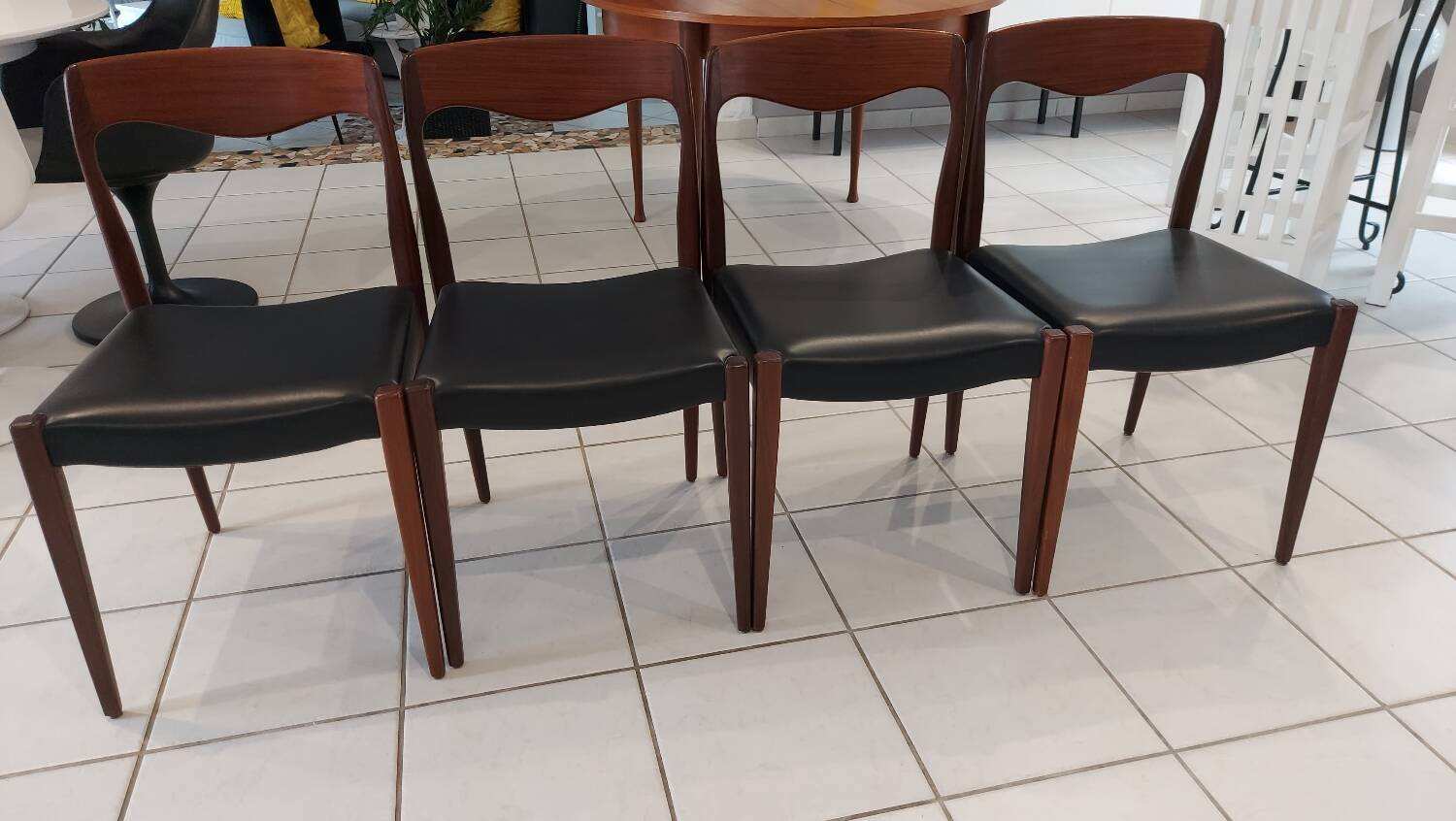 Set of 4 vintage Scandinavian teak chairs from the 1970s