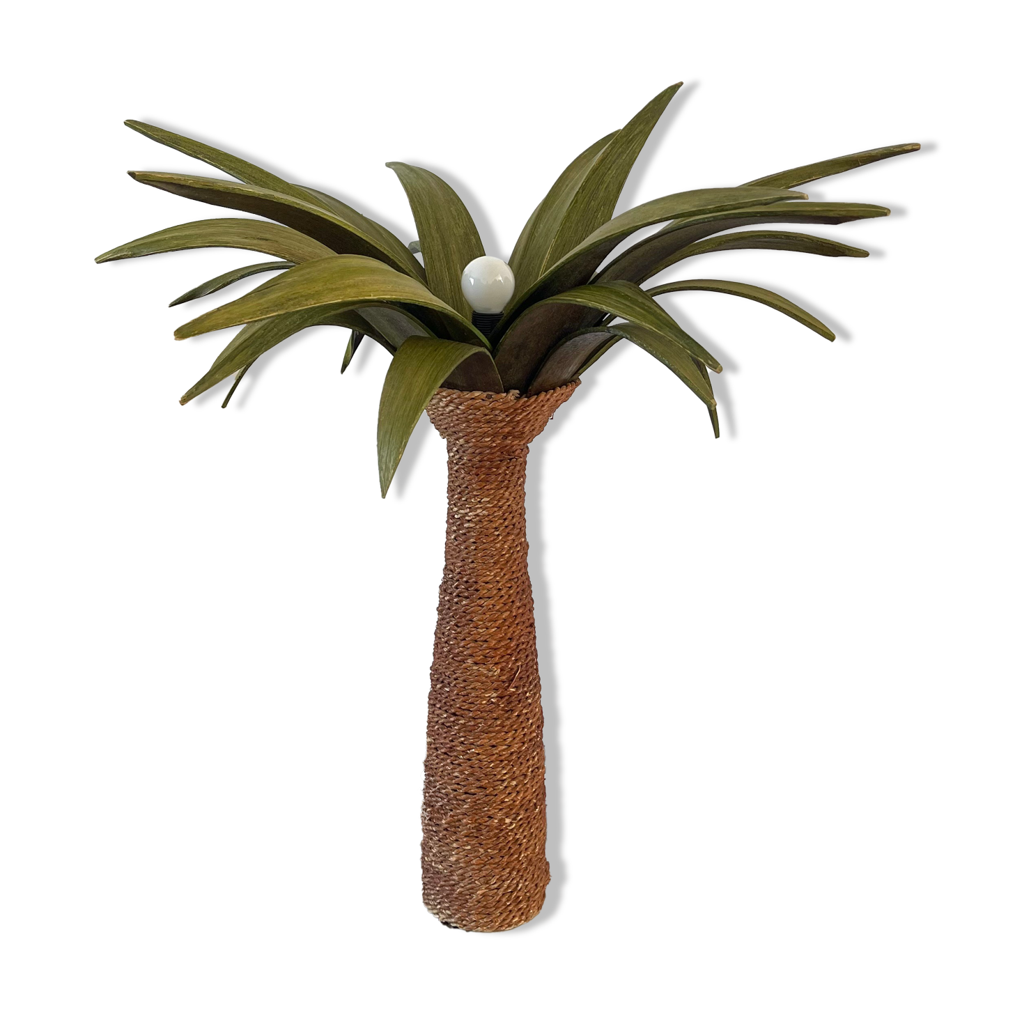Lamp palm wood and rope