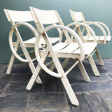 Ensemble 3 fauteuils de jardin 60