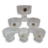 6 verres cristal, modèle New Line, 1980