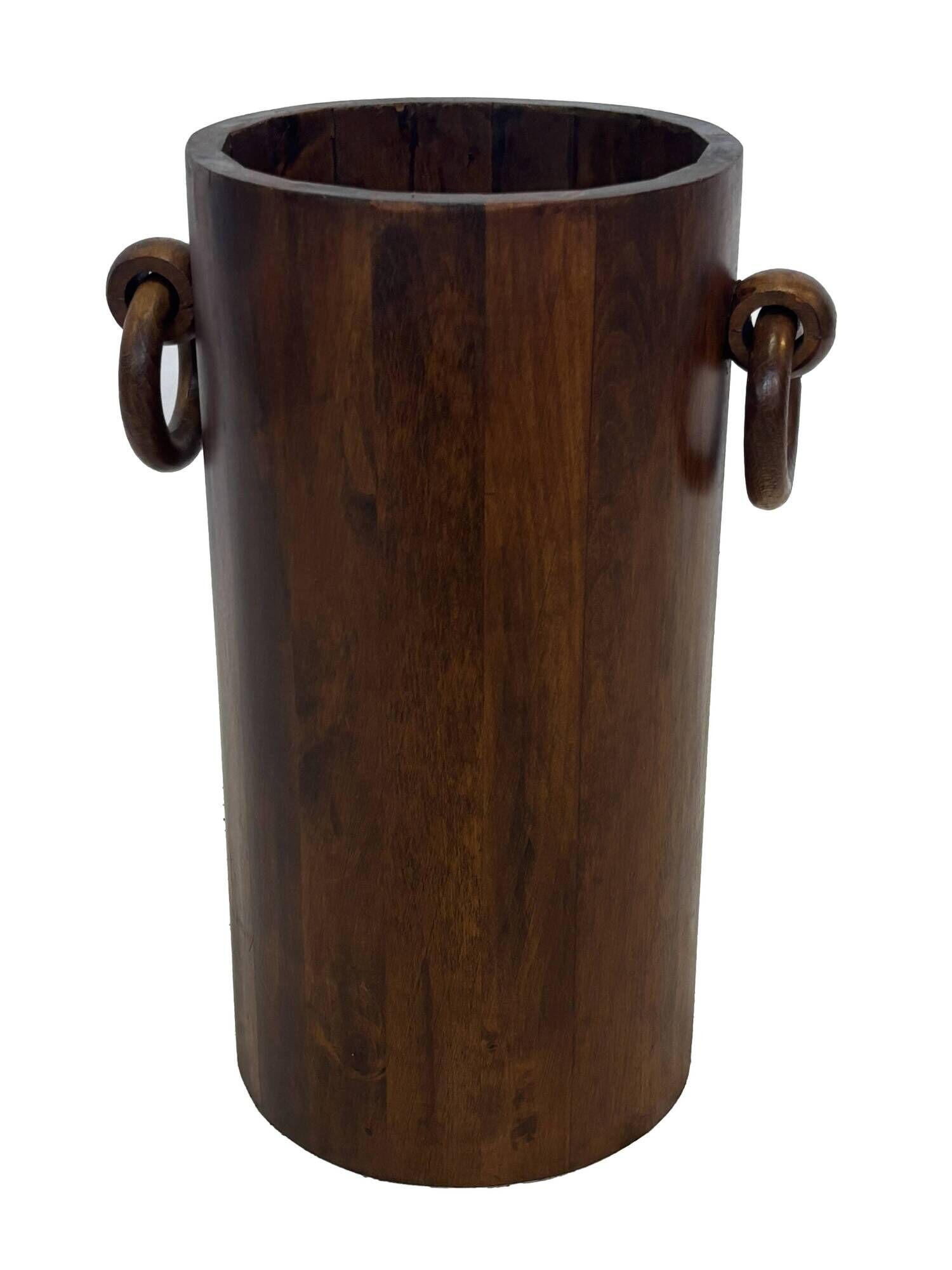 Vintage Wooden Cylinder Umbrella Stand, 1960s minimalist design