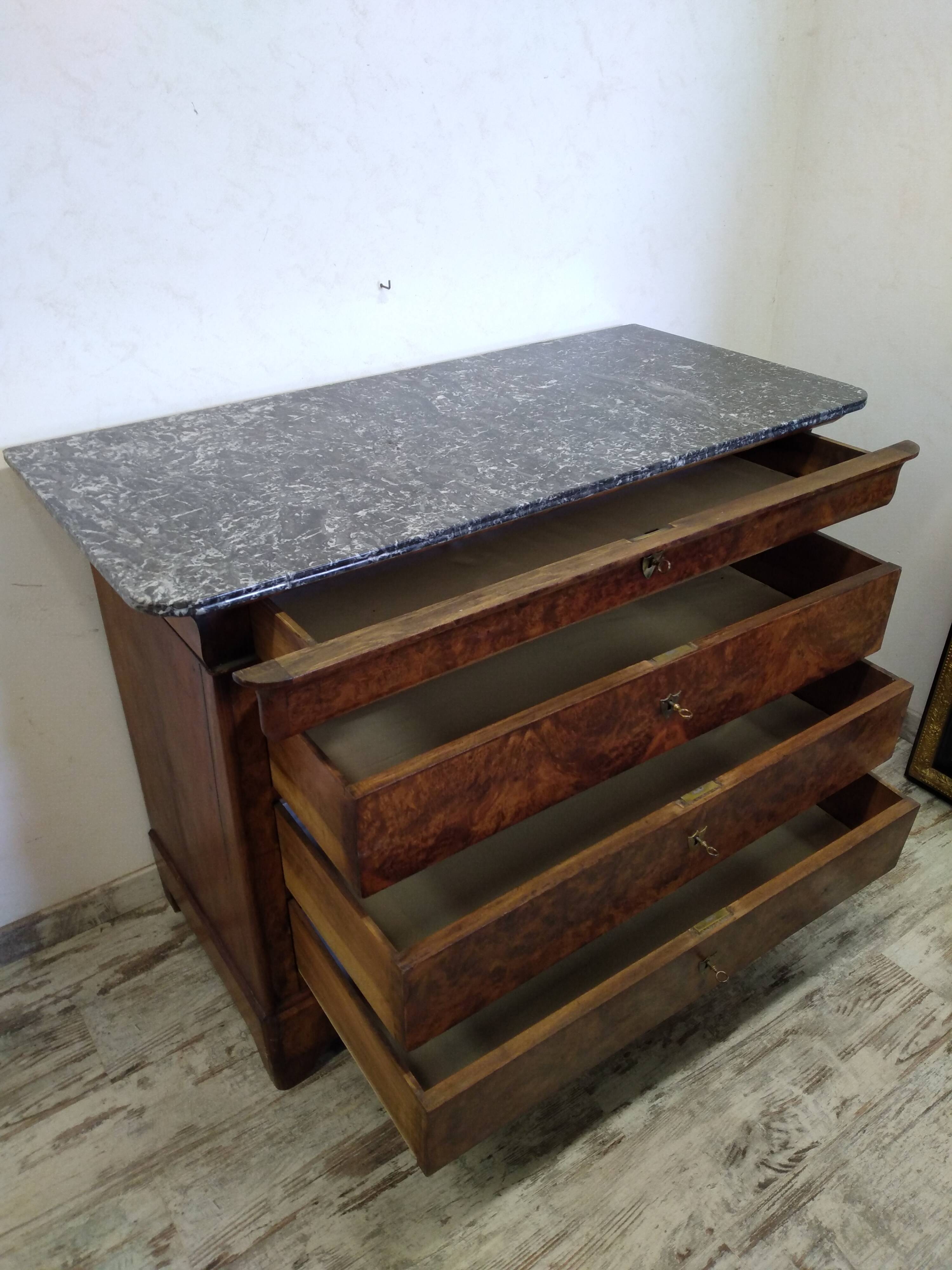 Chest of drawers with old marble