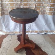 Mahogany and marble pedestal table