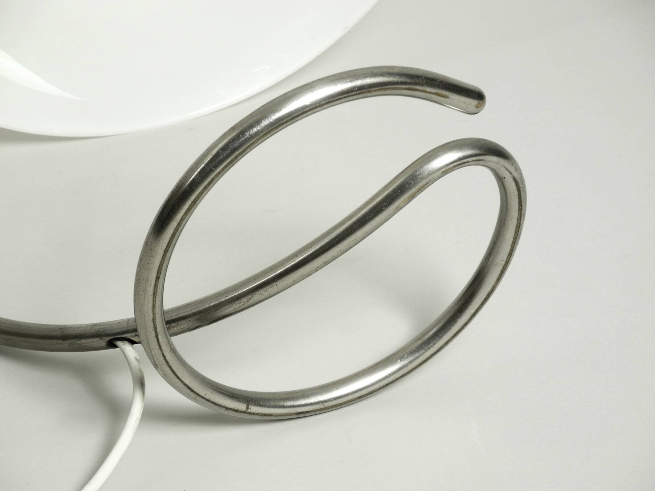 Large Mid Century metal table lamp with plastic shade by Schanzenbach Germa