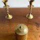 Old round box in chiseled brass