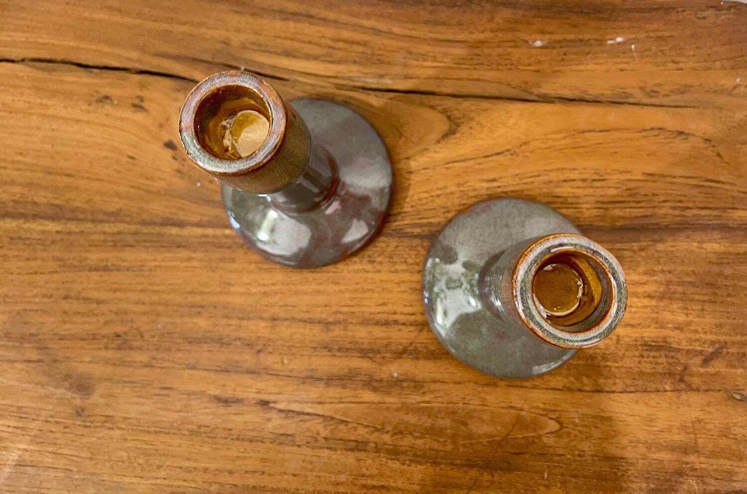 Pair of porcelain candlesticks