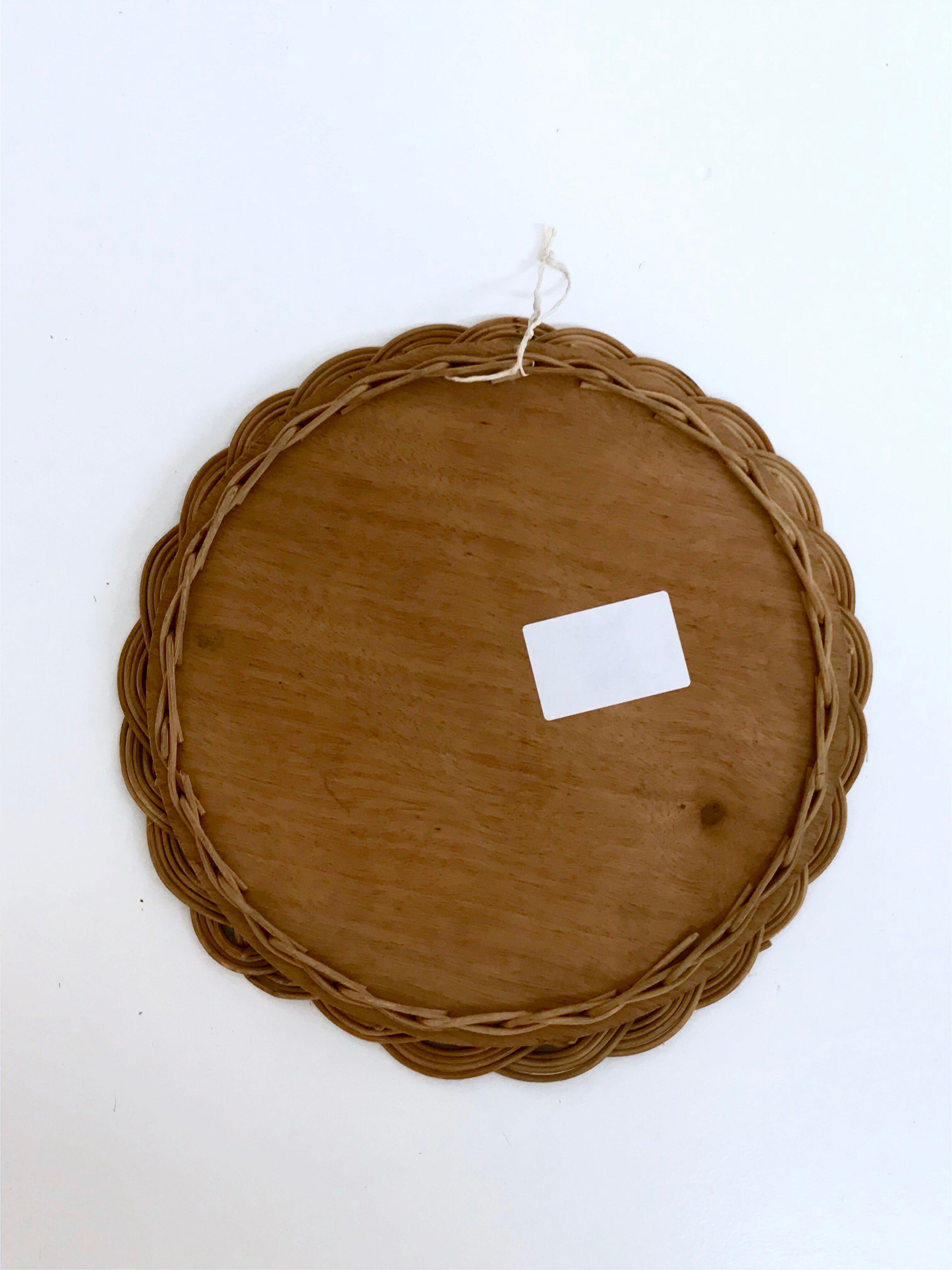 Rattan mirror 30cm