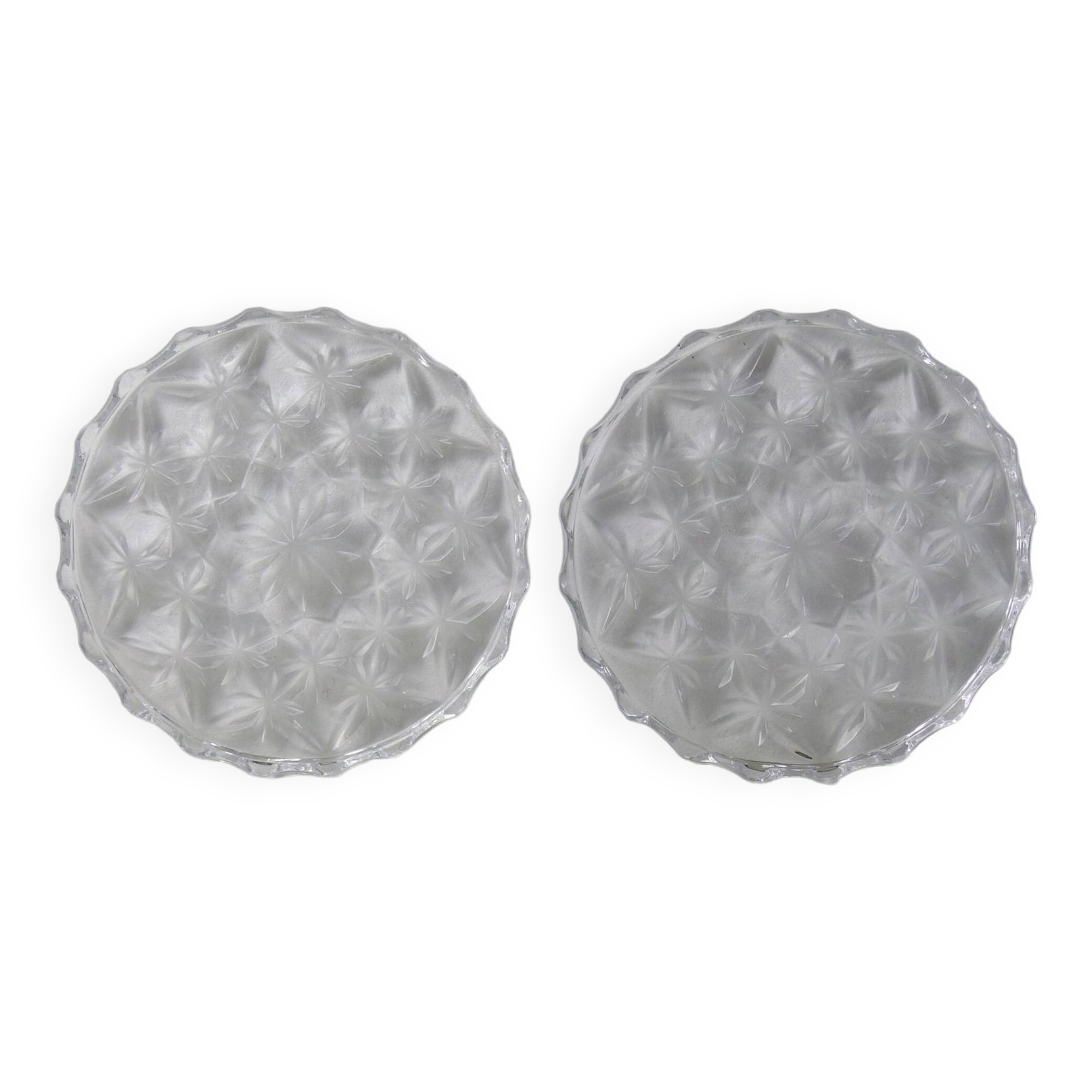 Set of 2 Arques crystal bottle coasters