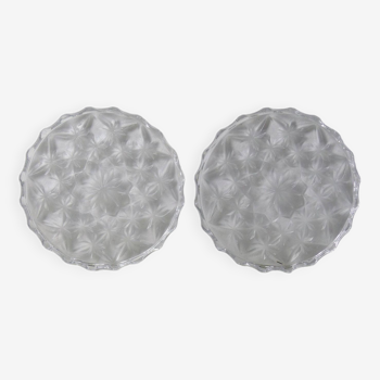 Set of 2 Arques crystal bottle coasters