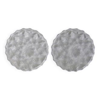 Set of 2 Arques crystal bottle coasters