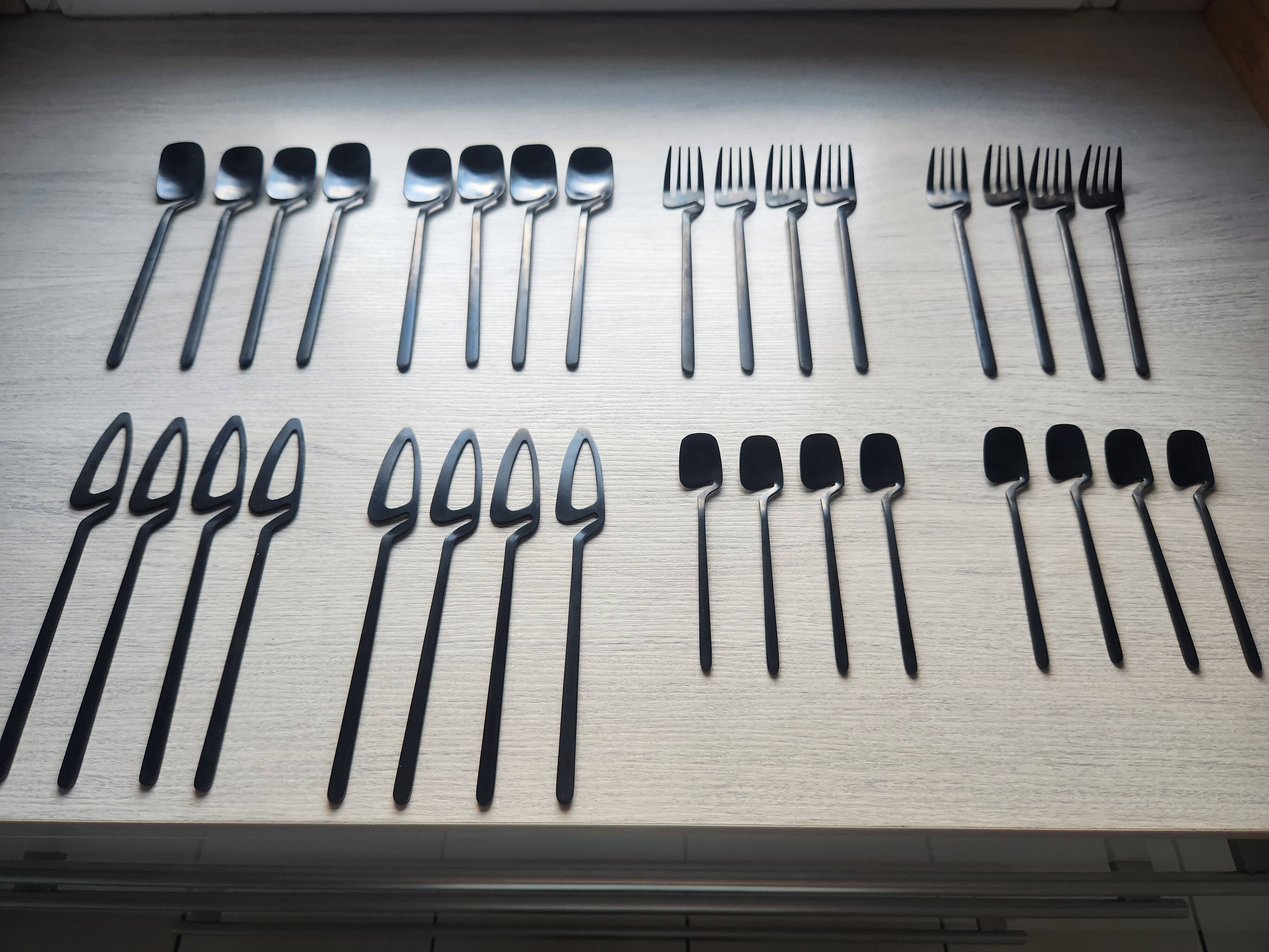 Ménagère inox noir Nendo designer japonais
