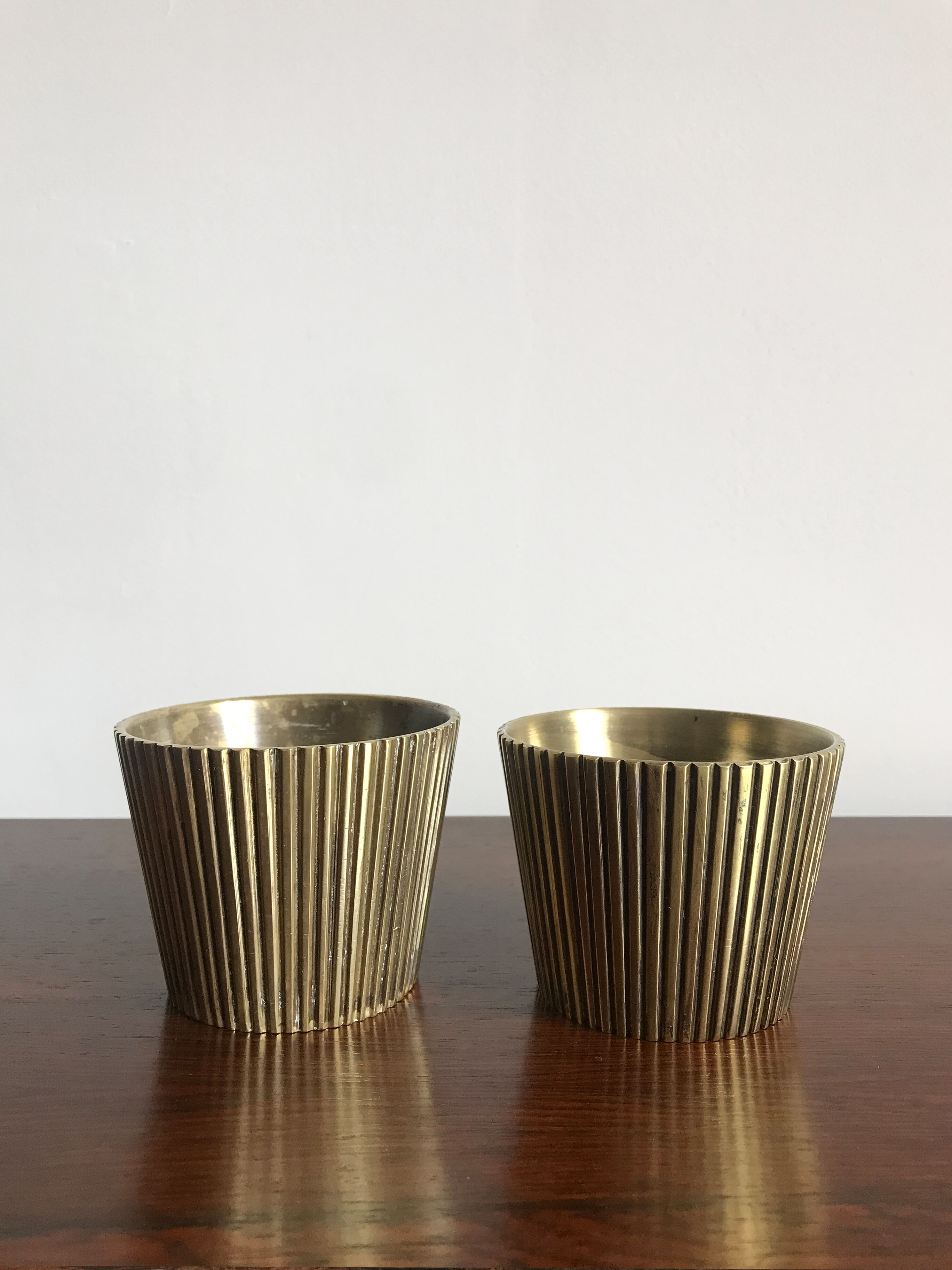 Scandinavian brass vases set, 1950s