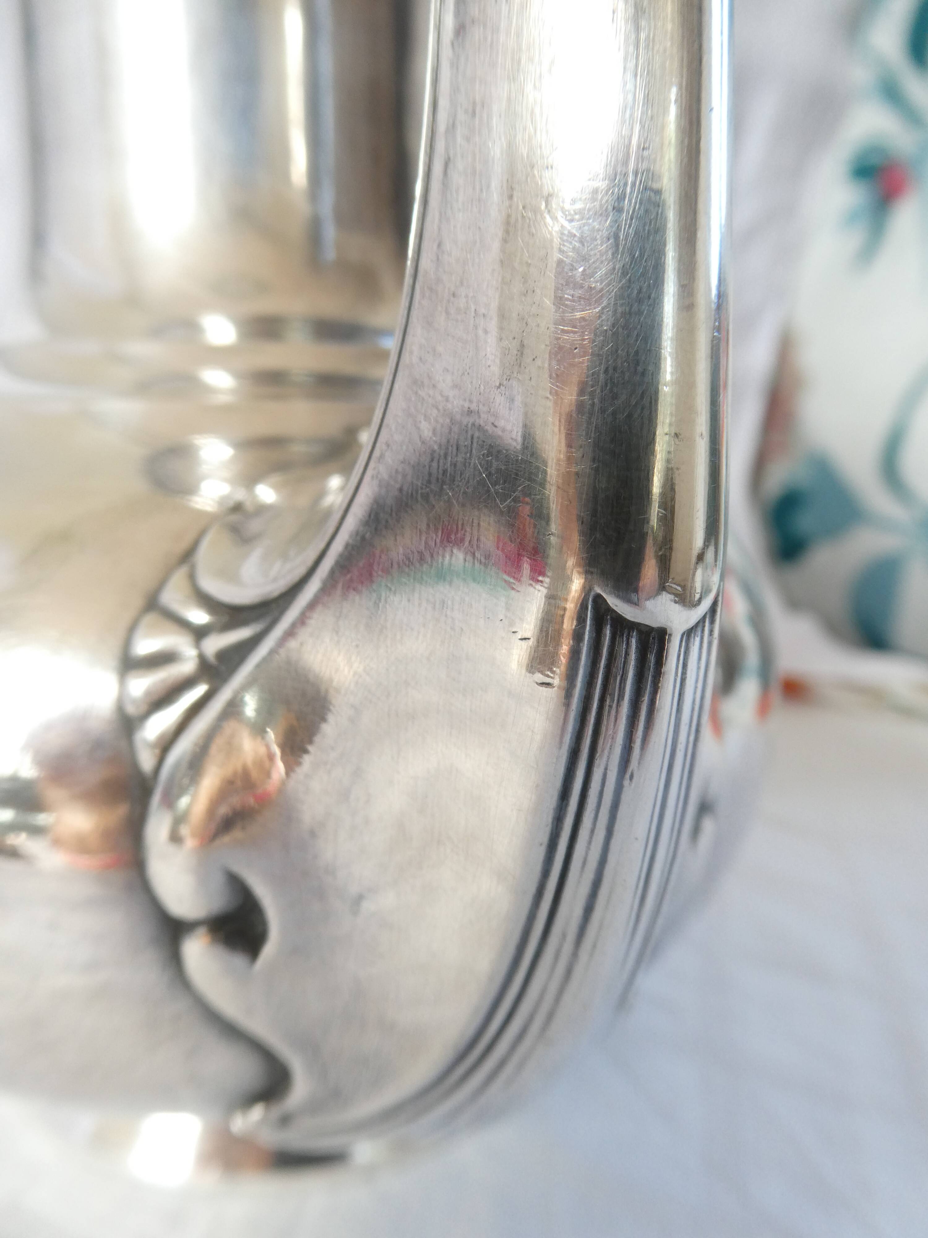 Christofle teapot, coffee pot silver-plated metal 19th art nouveau