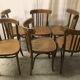 Series of 6 bistro chairs in curved wood, mid. 20th