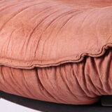 Vintage Brazilian Armchair with Cognac color leather seat cushion, 70s