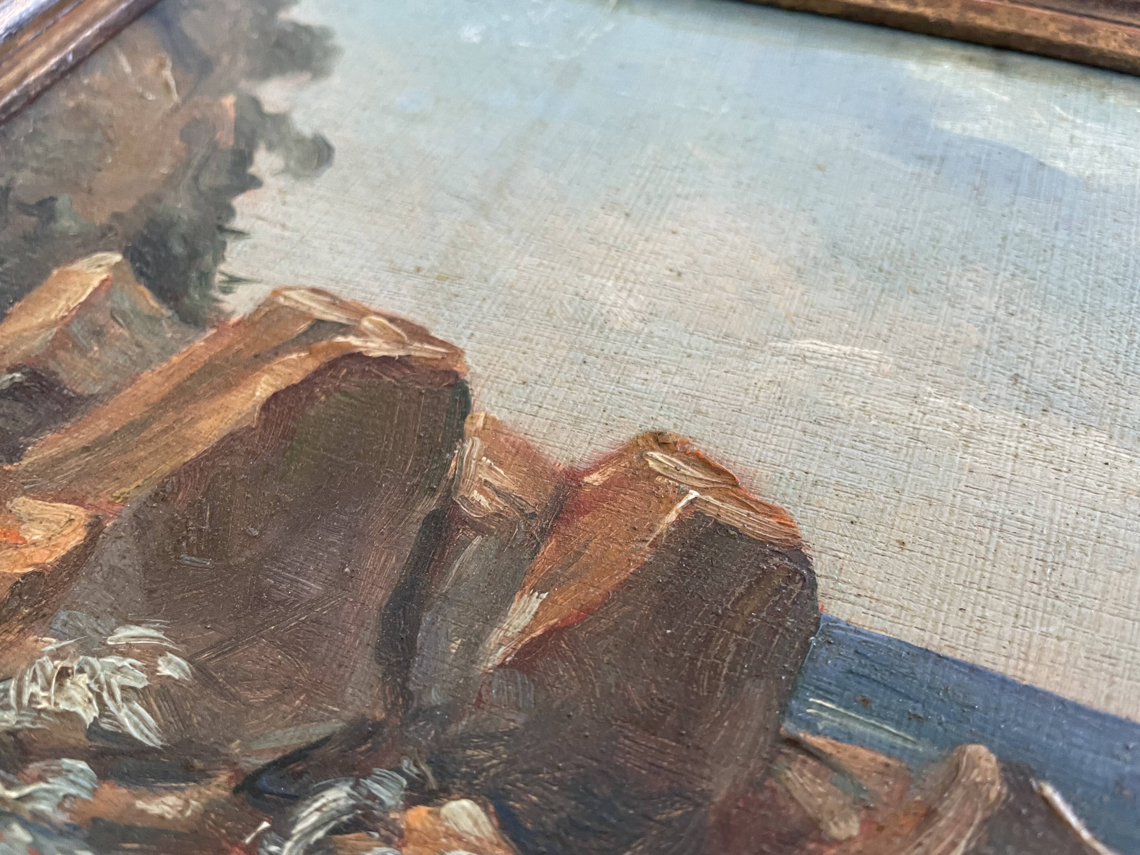 Small old seaside painting