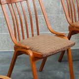 Set of 4 fabric chairs by Ton Bystrice 1960