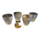 4 Vereco diamond-pointed glass glasses from the 60s