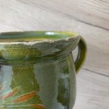 Pitcher  vintage green alsatian pattern