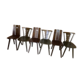 Set of 6 vintage brutalist chairs