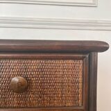 Vintage rattan chest of drawers