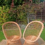 Rattan and wicker basket chairs