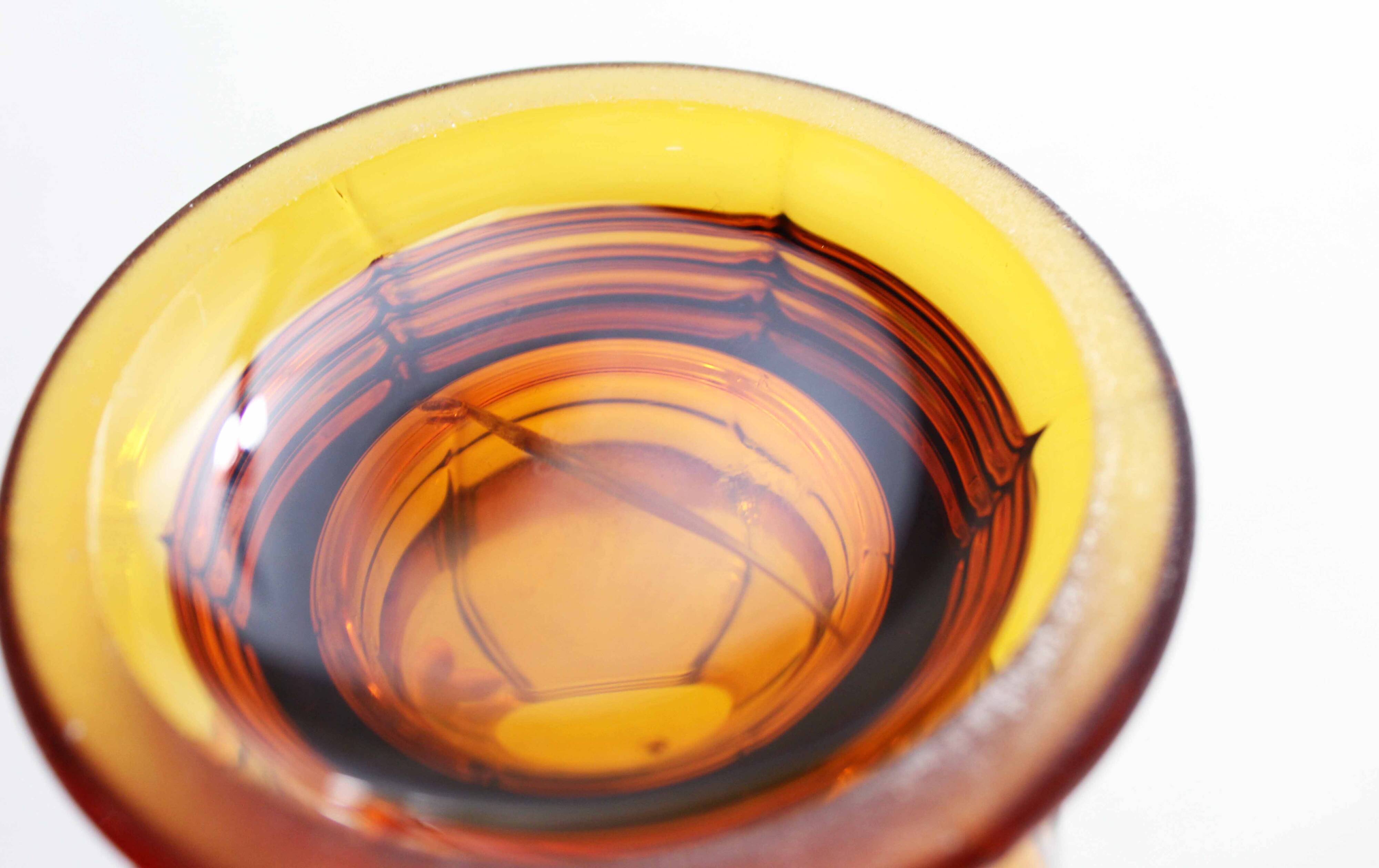 Art Deco amber glass vase