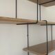 Scandinavian oak and steel shelf