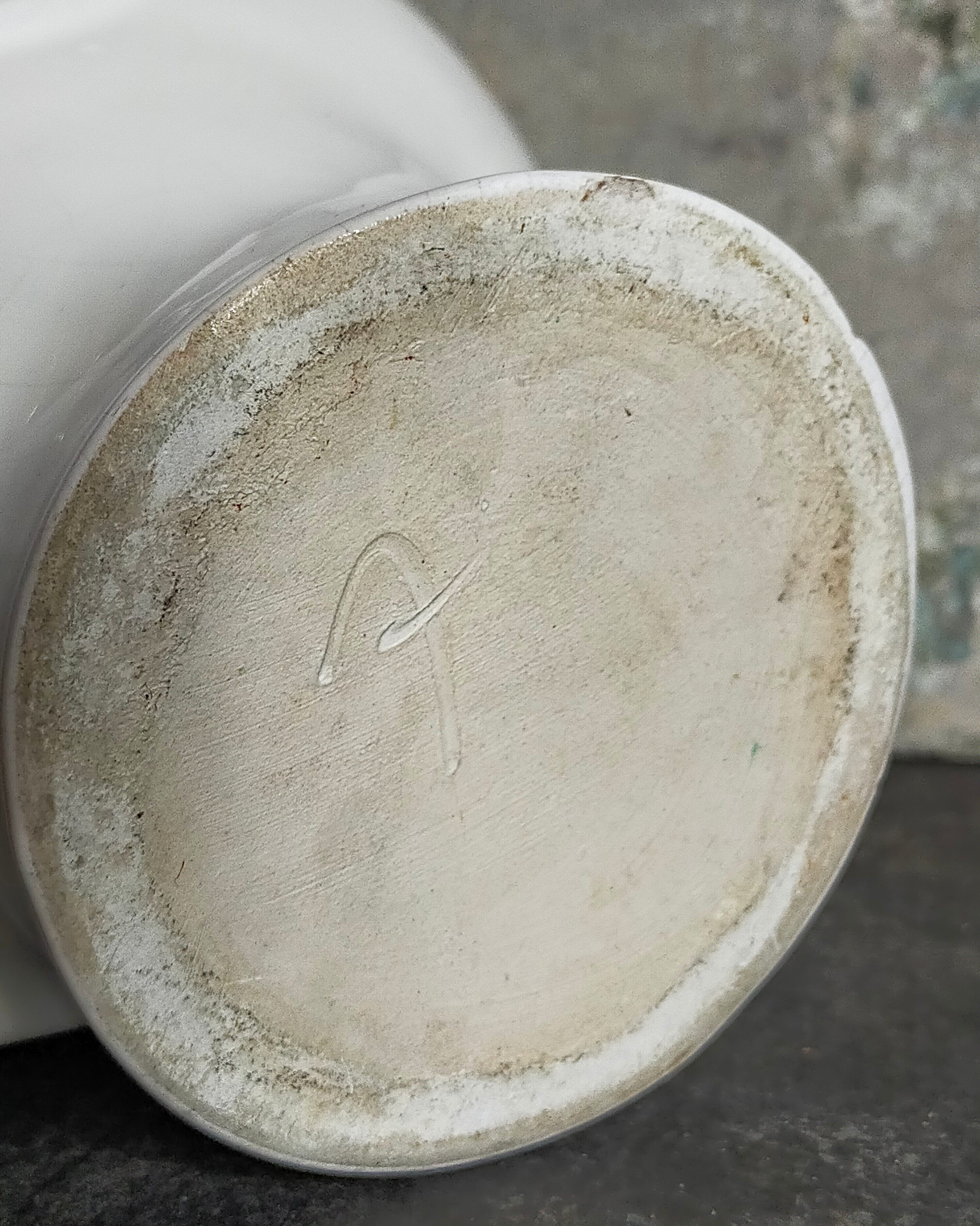 White ceramic pot cover vase 60s