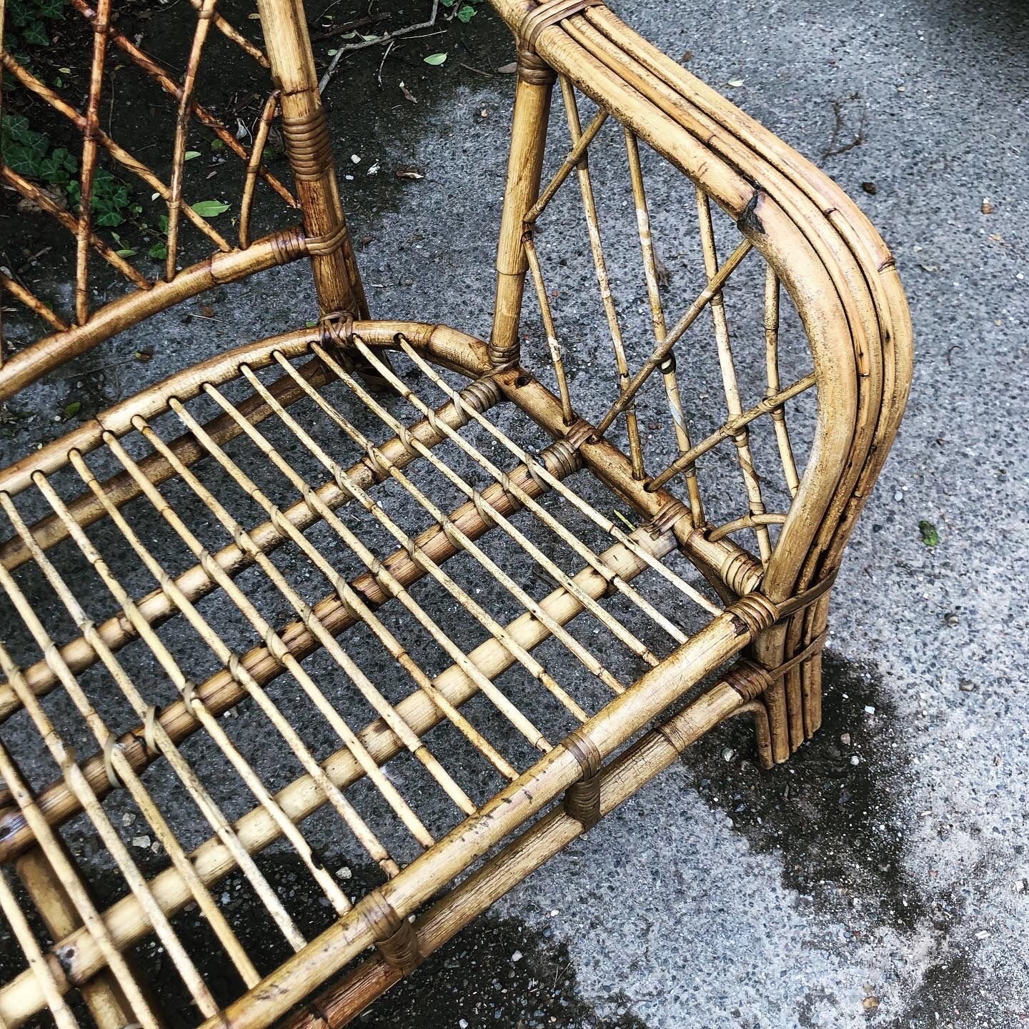 Rattan bench