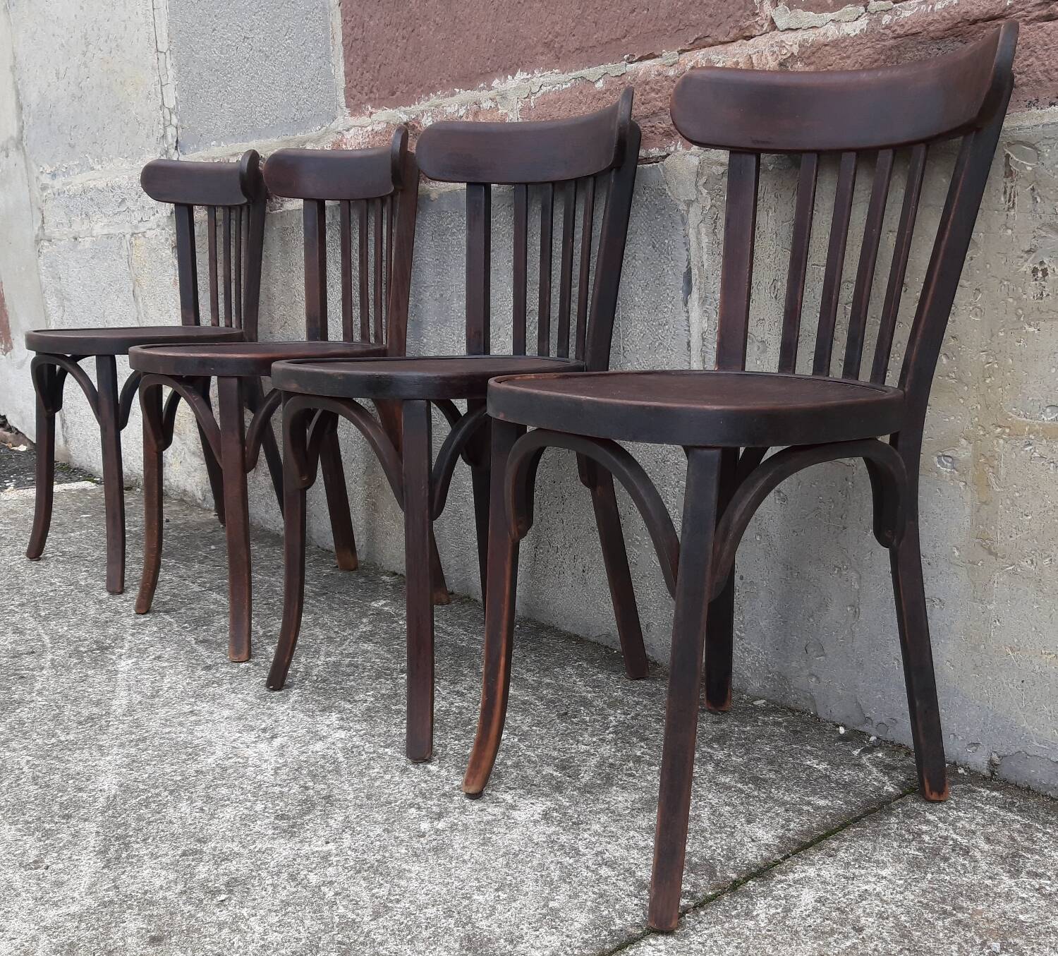 Chaises bistrot Baumann, années 50. (Lot de 4)