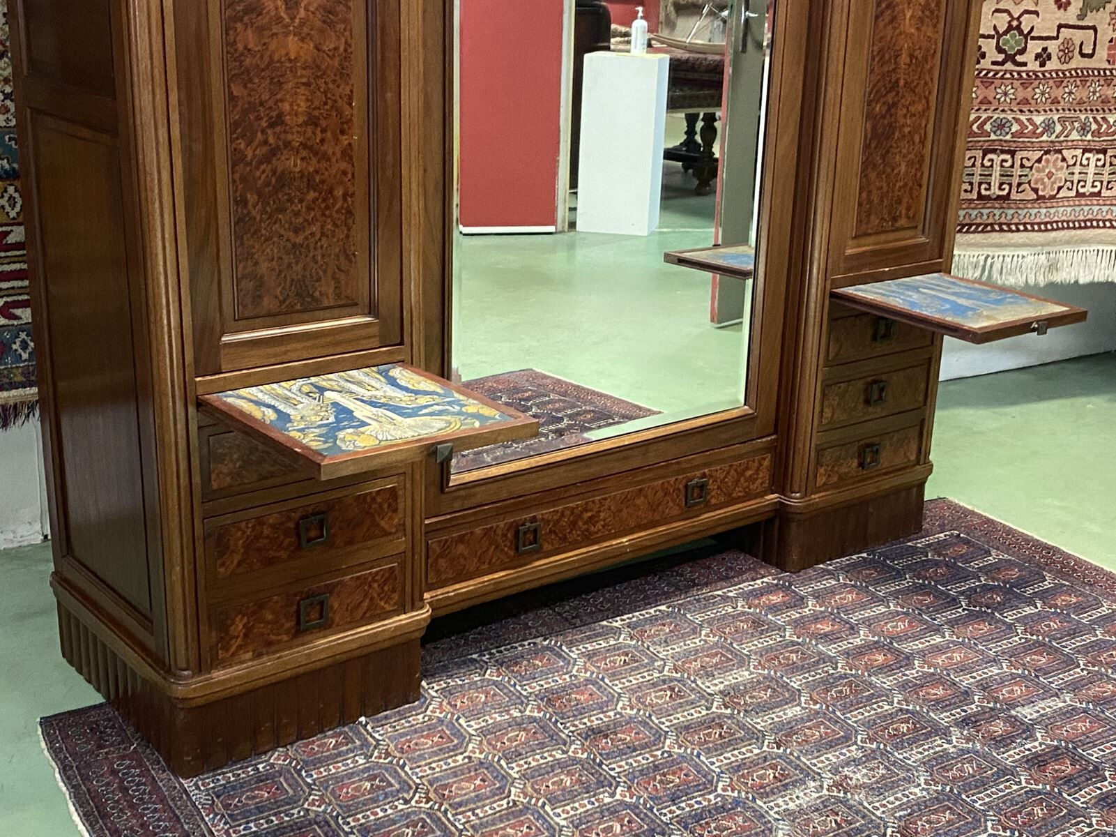 Dressing art deco walnut wardrobe