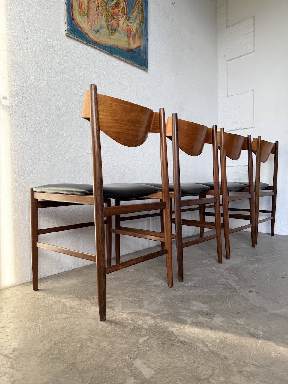 Set of 4 Italian chairs by Gianfranco Frattini.