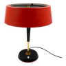 Lampe de table rouge vintage, Lumi, Oscar Torlasco Italie 1954