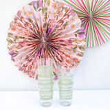 7 glasses green and gold granita