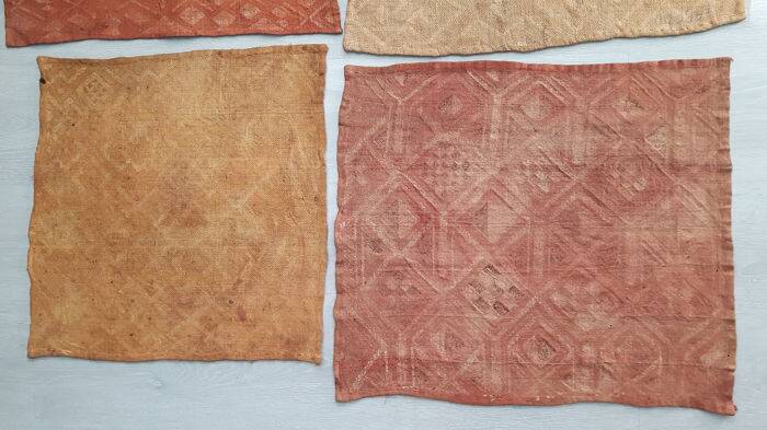 Lot of old Kuba / Showa woven in raffia
