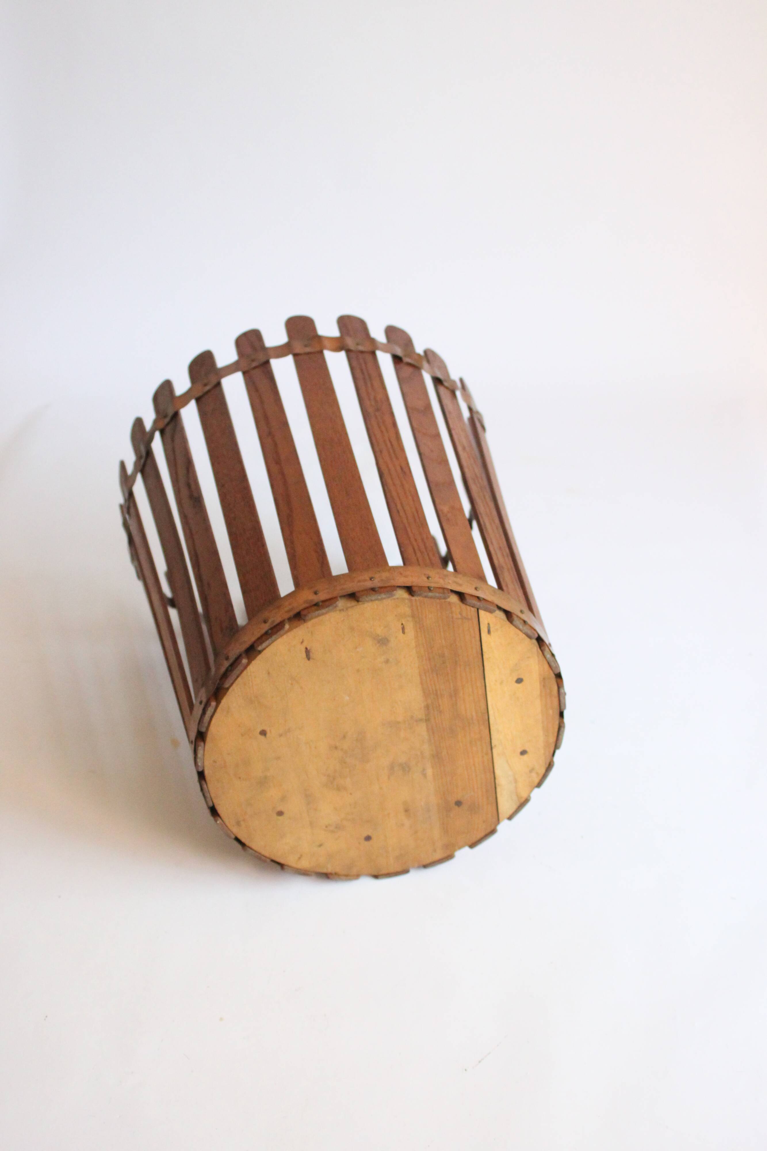 Mid century modern wooden paper bin, 1950s