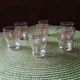 Set of 7 digestive glasses. Crystal