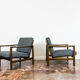 Pair of Restored Black B-7522 armchairs by Zenon Bączyk, 1960’s