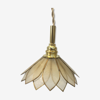 Lamp in mother-of-pearl and brass