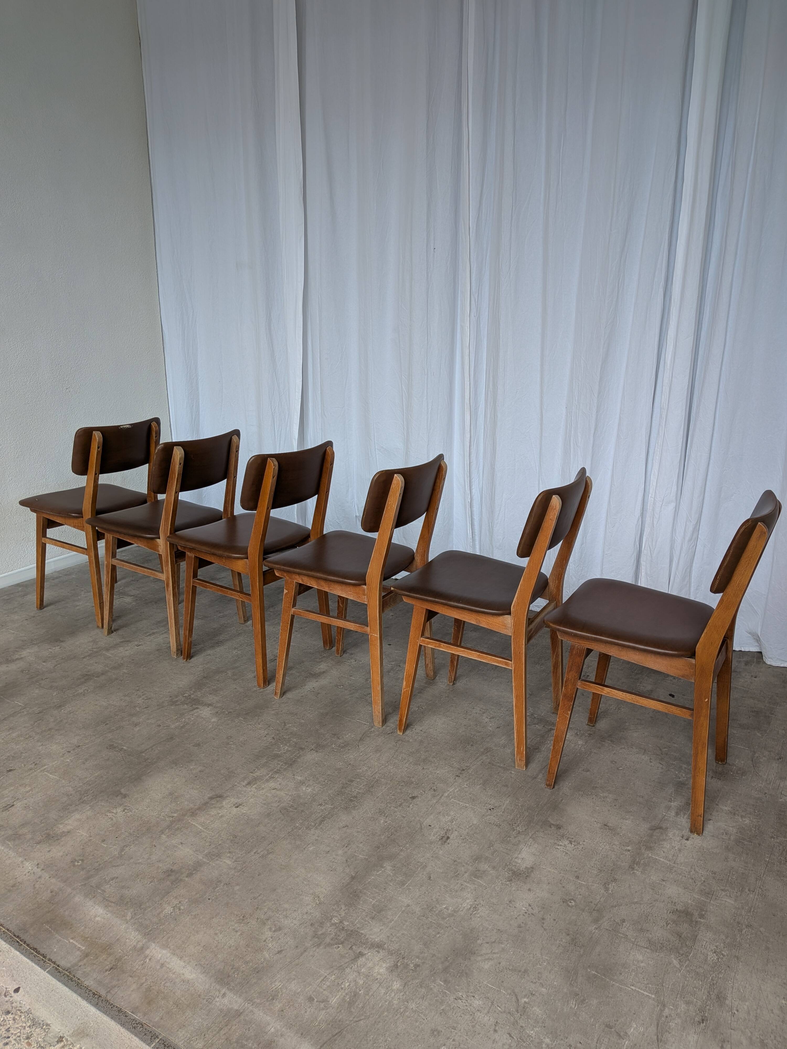 Vintage STOL Kamnik Dining Chair: 1970s Yugoslavian Mid-Century Leather Bis