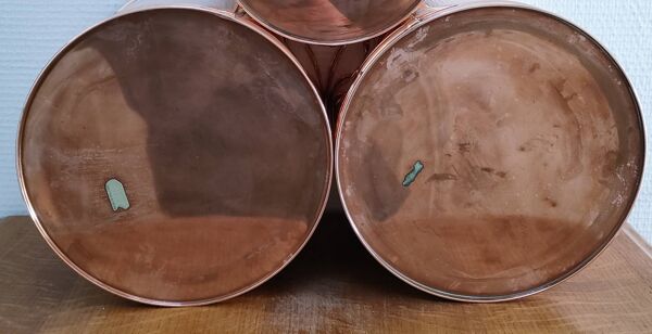 trois cache-pot cylindre design scandinave années 80