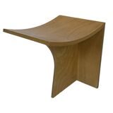 Vintage side table 80s curved plywood minimalist design