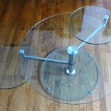 Table basse en verre design transparente et transformable