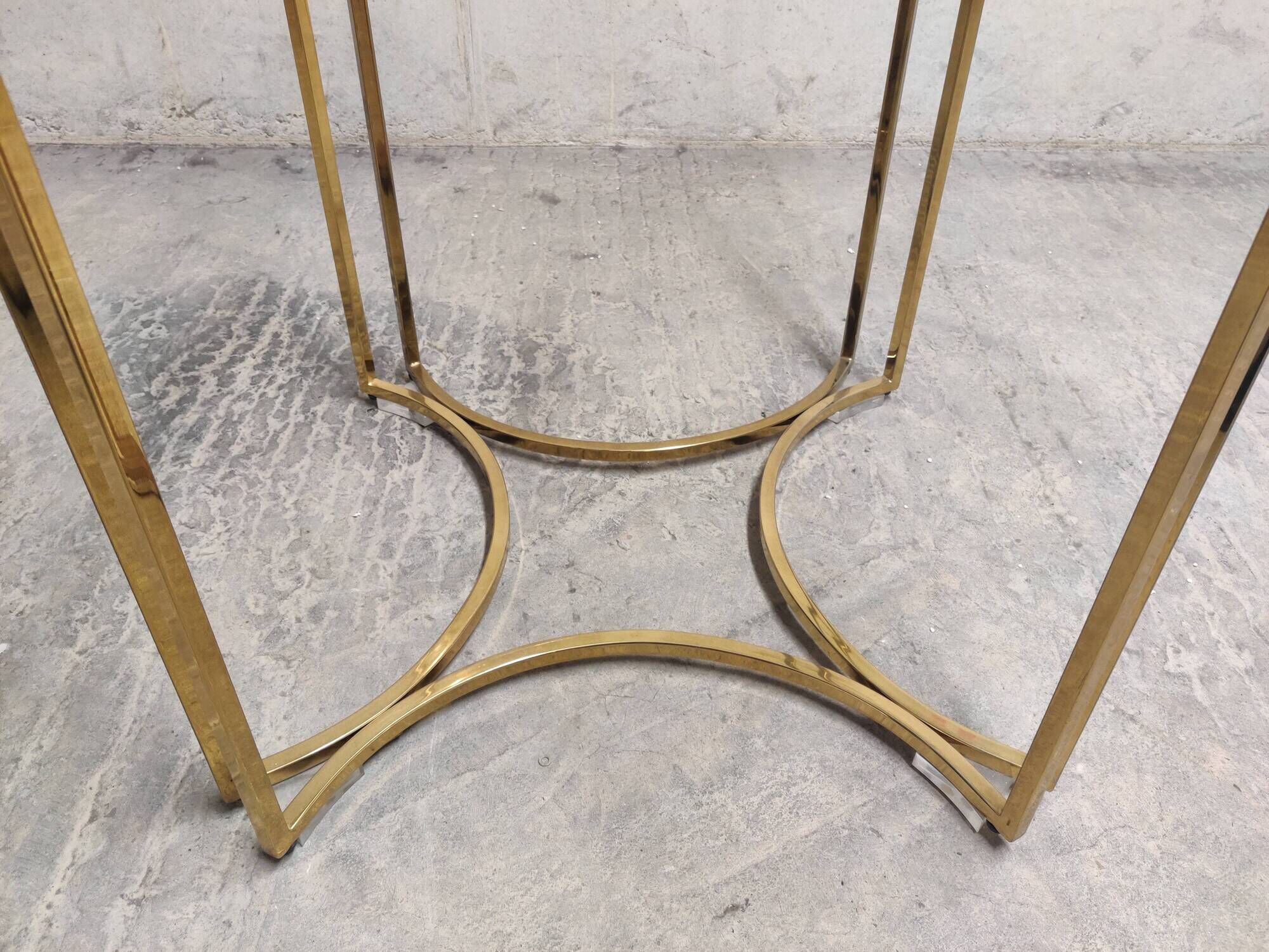 Vintage brass dining room set by Belgochrom, 1970s
