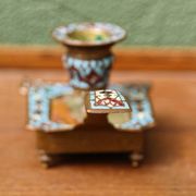 Cloisonne bronze hand candle holder, Napoleon III